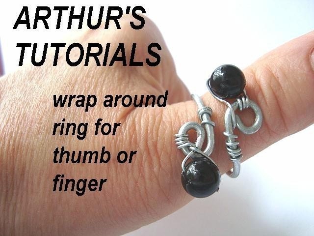 Jewelry supplies tutorial patterns, Ring  num  50 Make a Wrap Around Ring for Thumb or Finger.. adjustable size.... ok to sell them