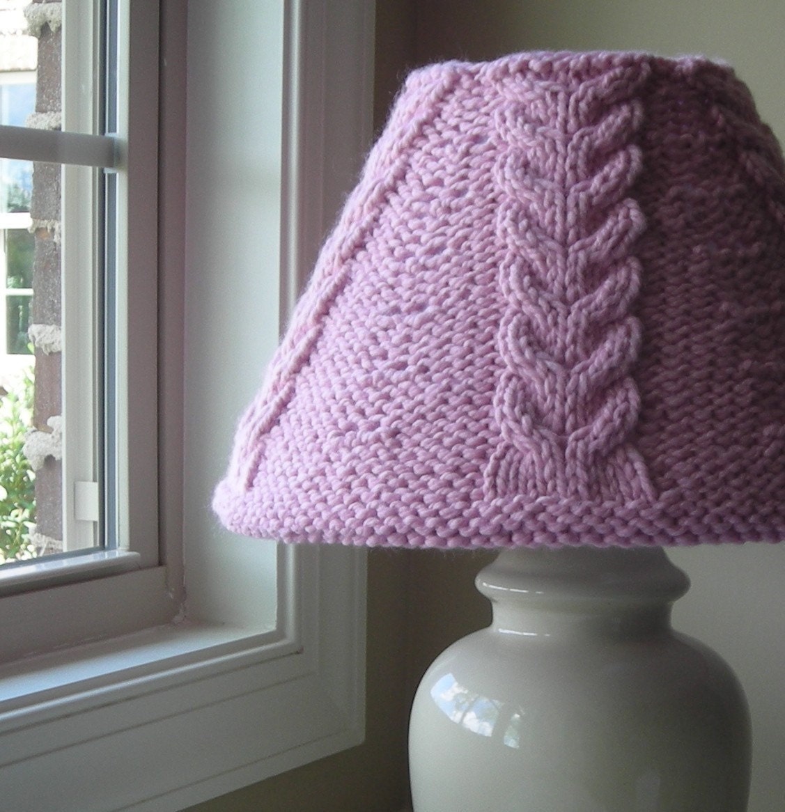 Knitting Pattern PDF - Knitted Cabled Lampshade Covers for Target Shades in two sizes - lighting - lampshade cozy