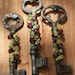 Antique Gemstone Wrapped Skeleton Key Necklaces - 1 available