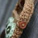 Owl Cell phone camera iPod holder case cozy crochet green, brown and tan