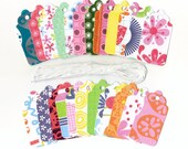 SALE / Assorted Medium Scallop Tags (Set of 100) No Color/Pattern Selection / Christmas / Favor Tags