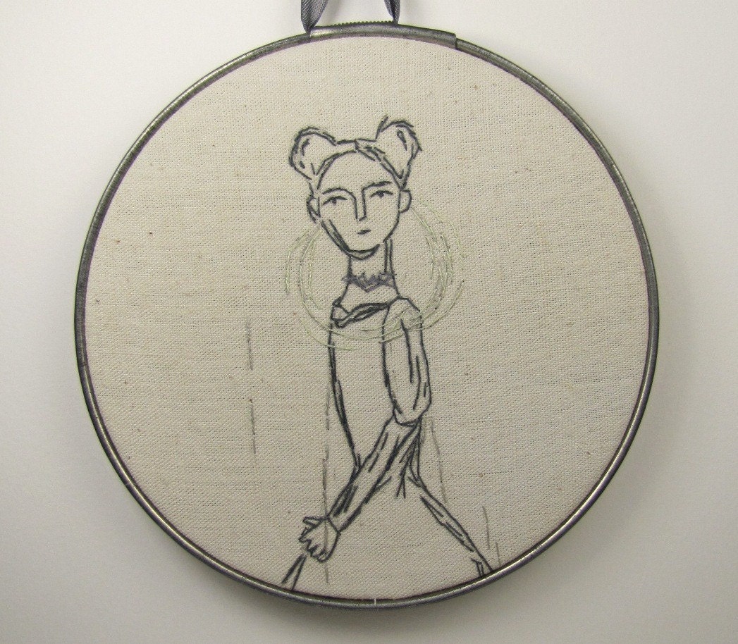 sketchbook no. 2 hand embroidey - victorian woman