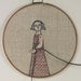 hand embroidery hoop art-  girl and her horse textile art fiber art