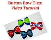 Button Bow Tie Tutorial PDF--Step by Step How to Instructions and Video--Free Shipping