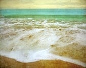 Beach II 8x10 Art Print.  Soothing blue and green surf on sandy beaches. Beach art. Landscape photography.