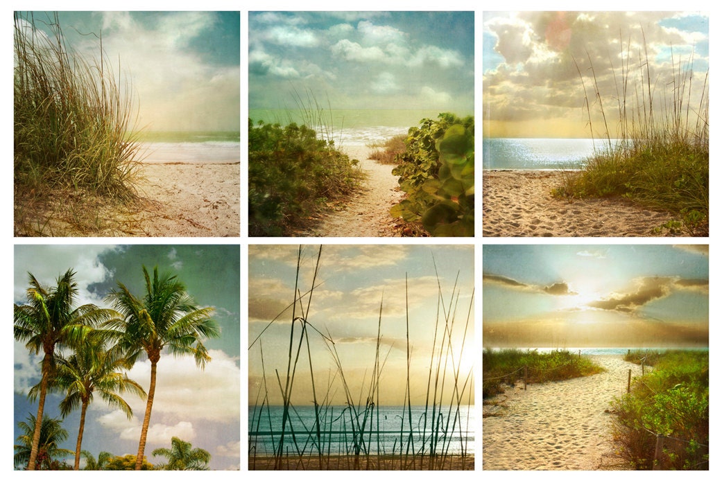 Beach Dreams II - Art Print 8x8. Beach photography, beach art, path to beach, baby blue, sea green, beach grass. Landscape photography.