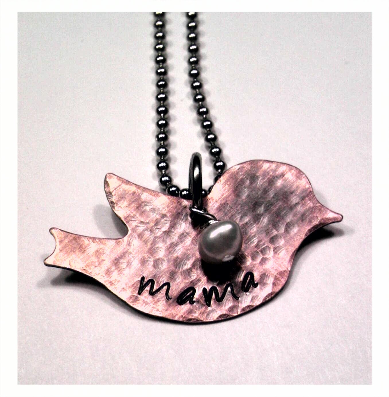 Copper Mama Bird with pearl