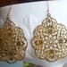 Gold Filigree Earrings--Large