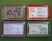 Business Card Glass Paperweight OOAK Custom Personalized Desk Accessory Home Decor