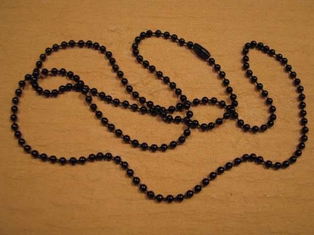 24 Inch Black, Silver, Sun Gold, Vintage Gold, or Antique Copper 2.4 mm Ball Chain Necklace