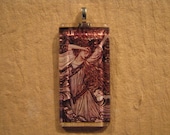 Arthur Rackham Fairy Tale Illustration Large Rectangle Glass Pendant with 24" Ball Chain Necklace