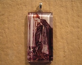Arthur Rackham Fairy Tale Illustration Large Rectangle Glass Pendant with 24" Ball Chain Necklace