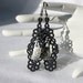 EARRINGS - Chandelier Open - Charcoal black - Halloween - Meat Cleaver - Free Standing Lace Embroidery