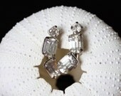 Vintage Rhinestone Screw Back Earrings - wedding Jewelry