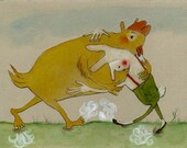 When An Embrace Becomes A Tango 8 x 10 matted water color giclee fine art print watercolor illustration painting