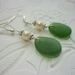 Sea Glass Earrings Teal Green - Beach Seaglass Wedding