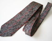 black silver and red 1940s 50s neck tie