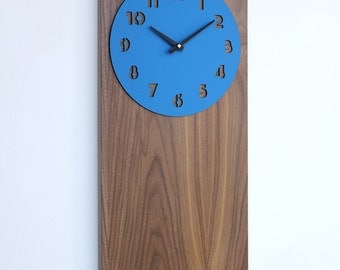 retro modern walnut wall clock