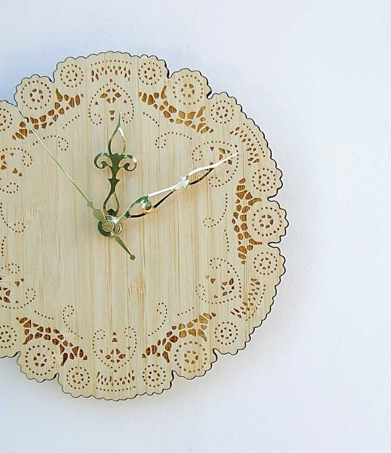 bamboo doily clock