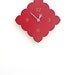 tiny scallop clock - kitchen clock - bathroom clock - vintage blue, red, birch