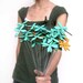 spring flowers for mother's day, set of NINE - choose from aqua, tangerine, red, chartreuse