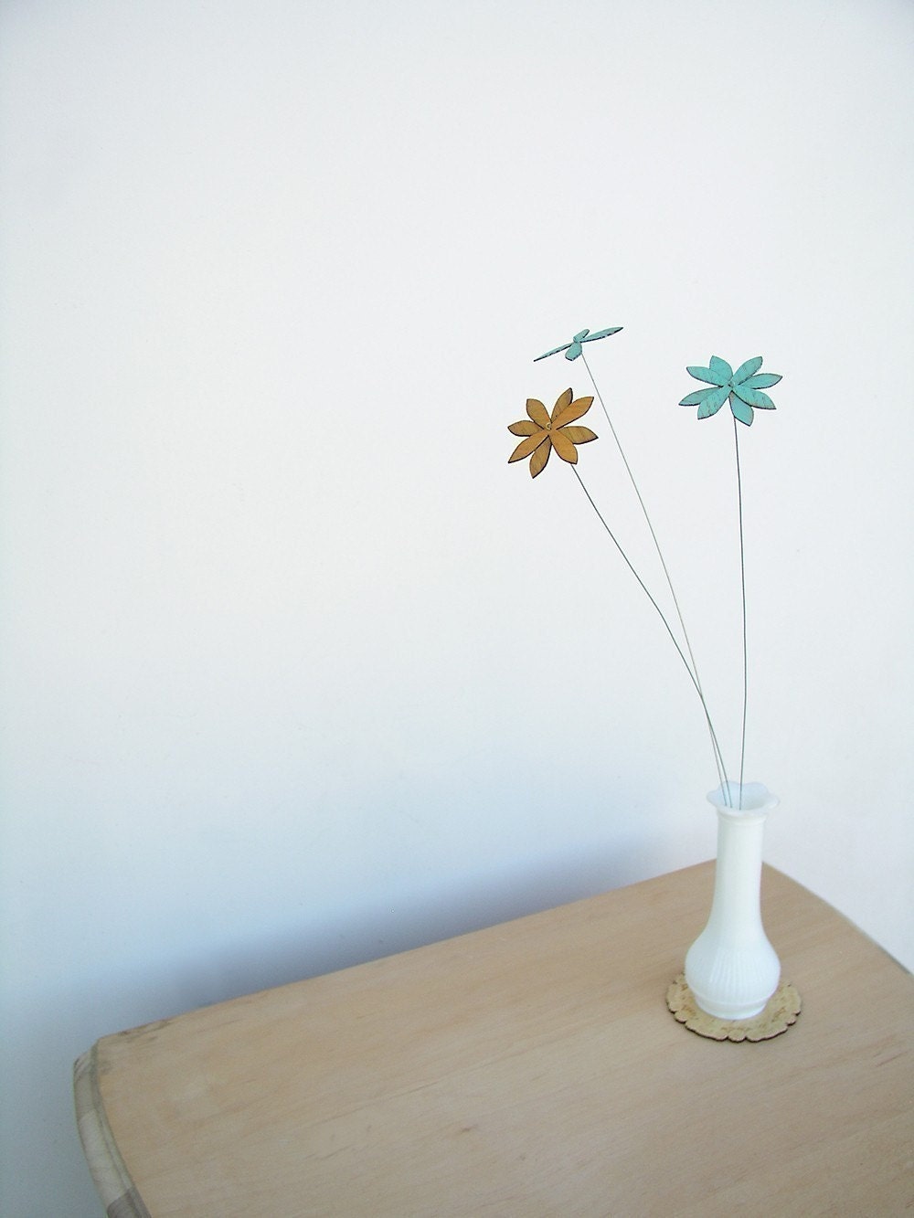 spring flowers for mother's day, set of NINE - choose from aqua, tangerine, red, chartreuse