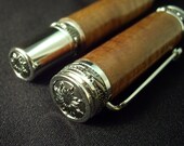On Sale - Curly Koa Wood Majestic Fountain Pen - Handcrafted Gentleman's Pen