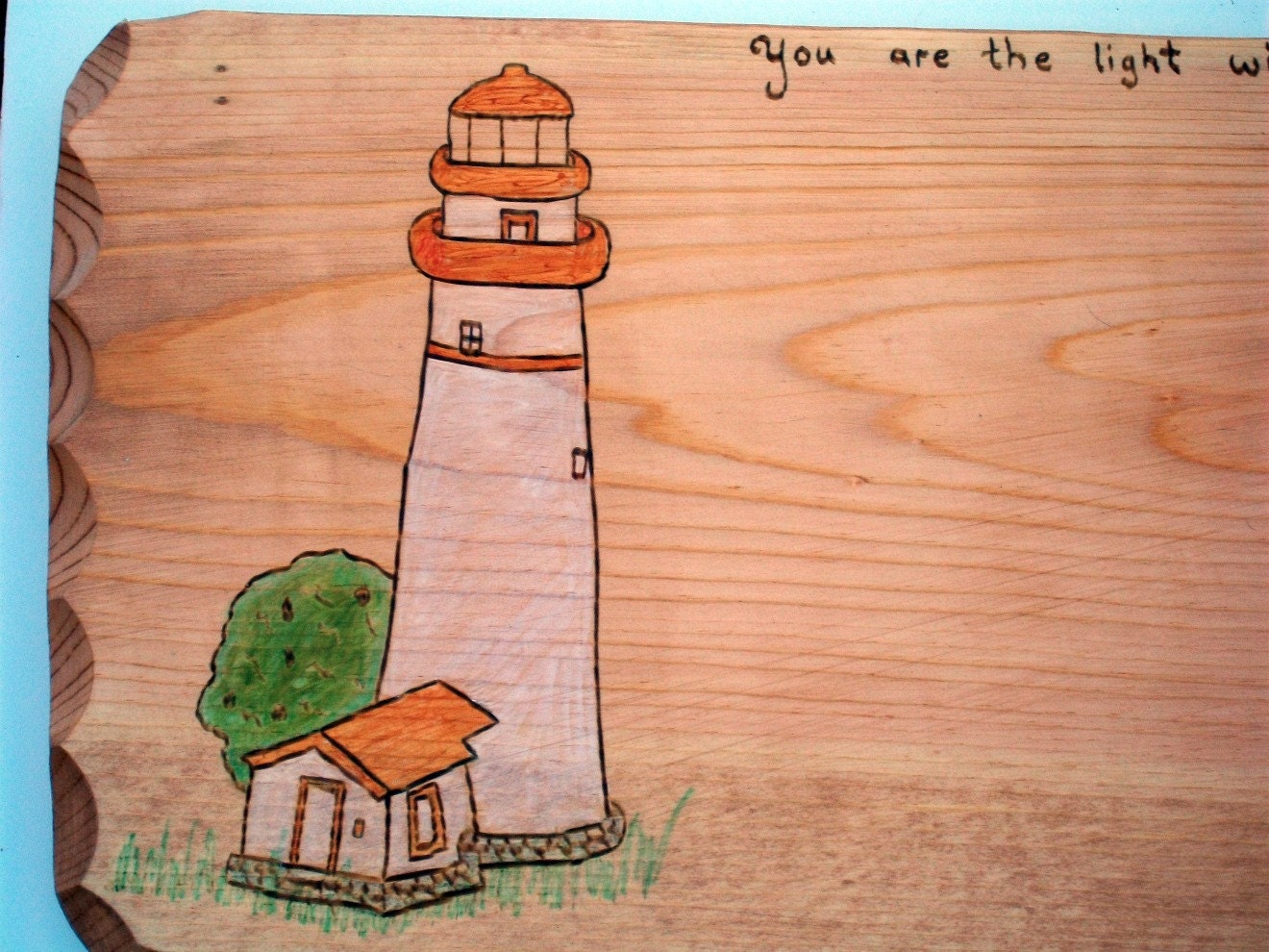Extra Large Lighthouse Wood Wedding Guest Book Alternative