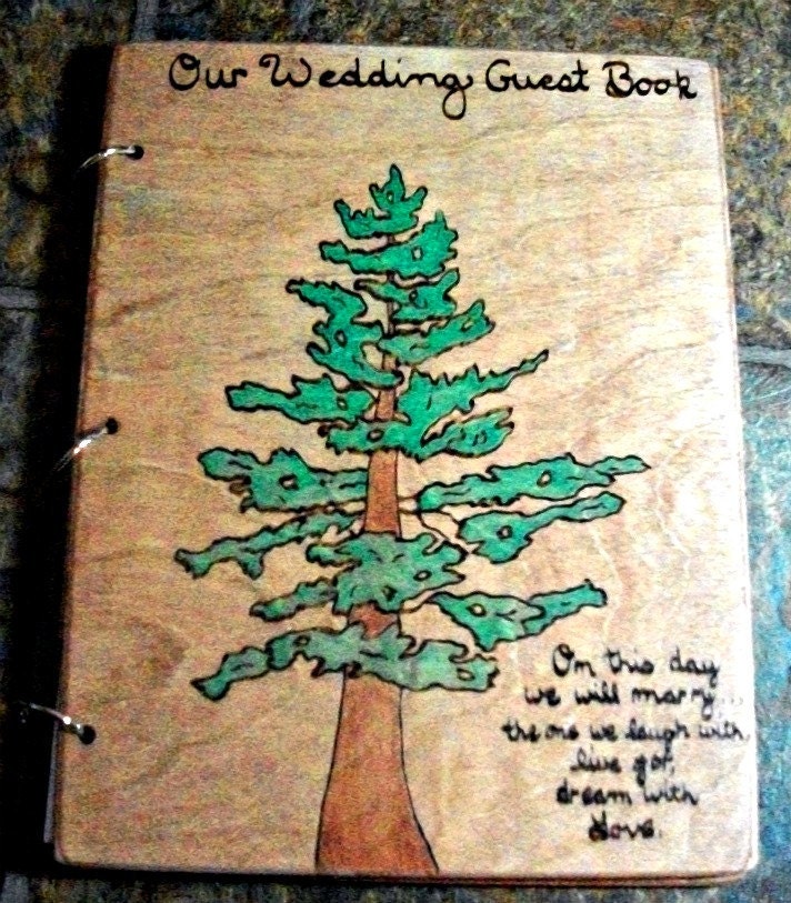 Wood Wedding Guest Book Rustic Shabby Chic