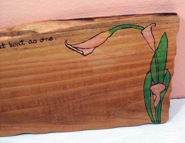 Wood Wedding Guest Book Alternative Wood Calla Lily Design