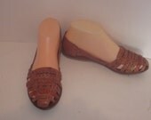 sz 6 vintage brown leather huarche sandals