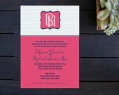 Invitation with Monogram for a Custom Wedding Set