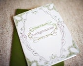 Art Deco Inspired Congratulations Letterpress Card