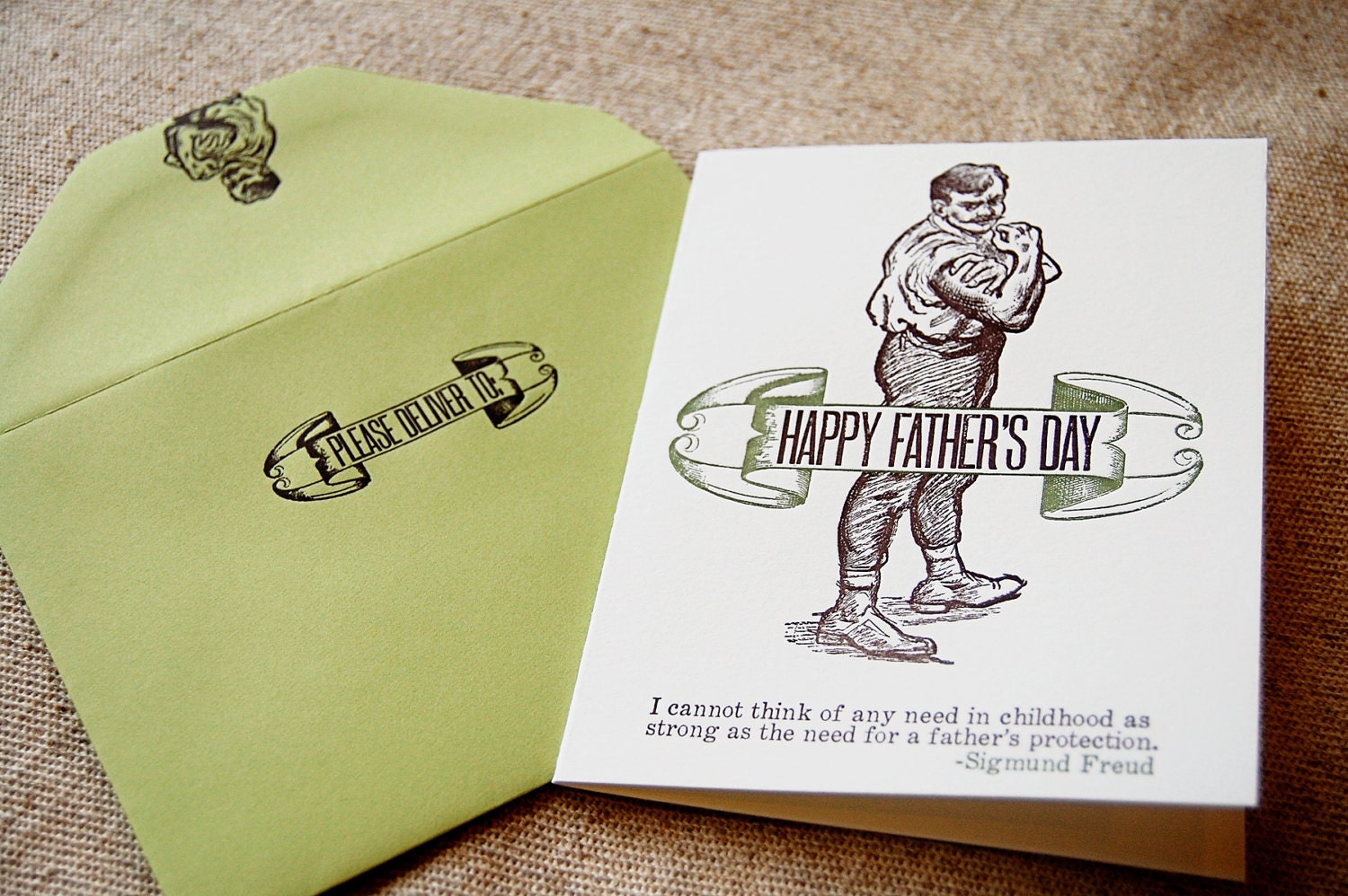 Happy Father's Day Folded Letterpress Greeting Card