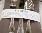 Custom Menu Napkin Wraps