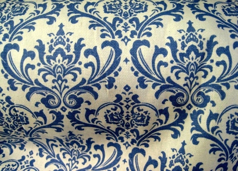 Blue Damask Fabric