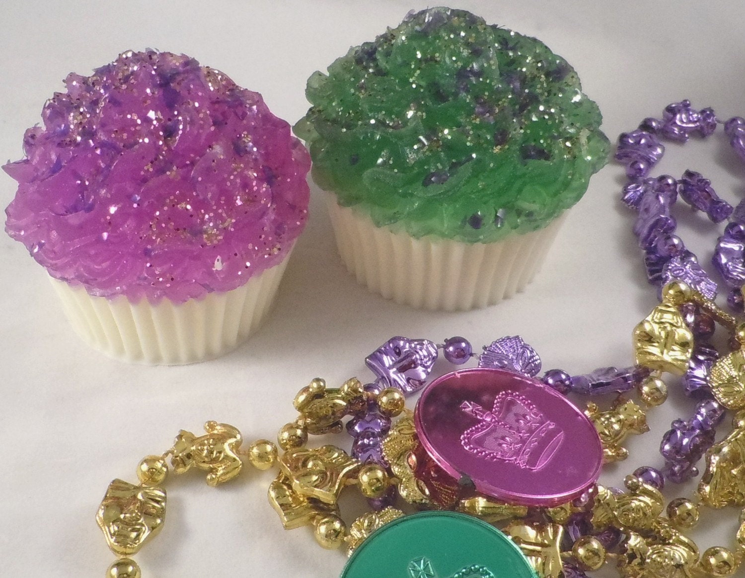 AJs Cupcake Factory Soap - Mardi Gras Vegan Cupcake Soap Set