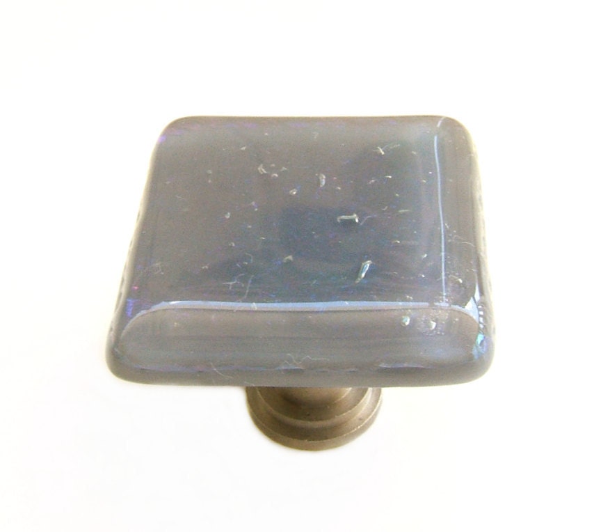 Gray Iridescent Glass Knobs Cabinet Hardware Cabinet Pulls