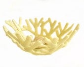 Vanilla Ocean Beach Sea Coral Art Glass Bowl