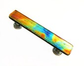 Warm Lava Colorful Dichroic Glass Drawer Pull Hardware