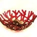 Art Glass Coral Bowl in Deep Turquoise - Ocean Beach Sea Coral Bowl