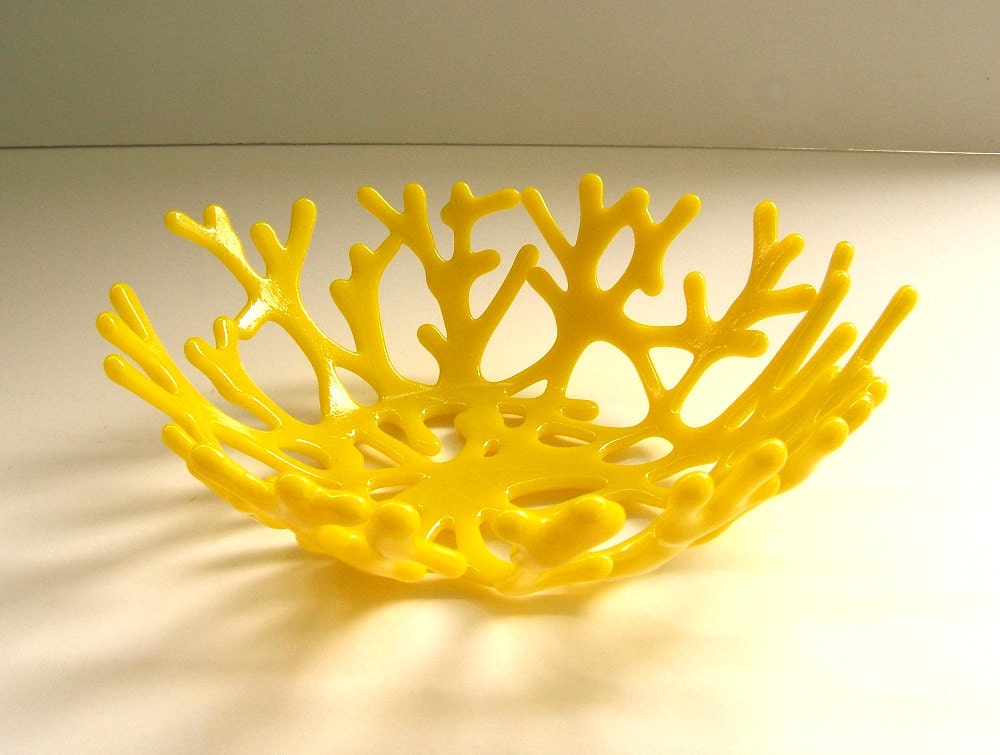 Coral Bowl in White Art Glass - Coastal Living Decor