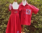 Handmade Dress and Shirt Patriotic Brother and Sister Outfit