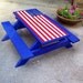 Hand Painted Picnic Table American Flag Child Size