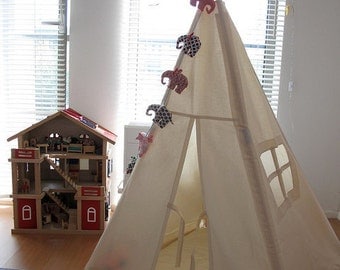 Wigwam kids play teepee - Plain cotton indoor play teepee tent