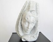 Vintage WOMAN SCULPTURE - Upcycled Boho Modern Art Bust - Bohemian Decor