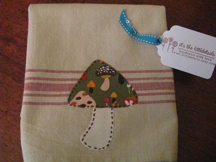 Mushroom Kitchen or Tea Towel - Retro Design