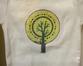 Funky Tree Onesie with Words and Polka Dots