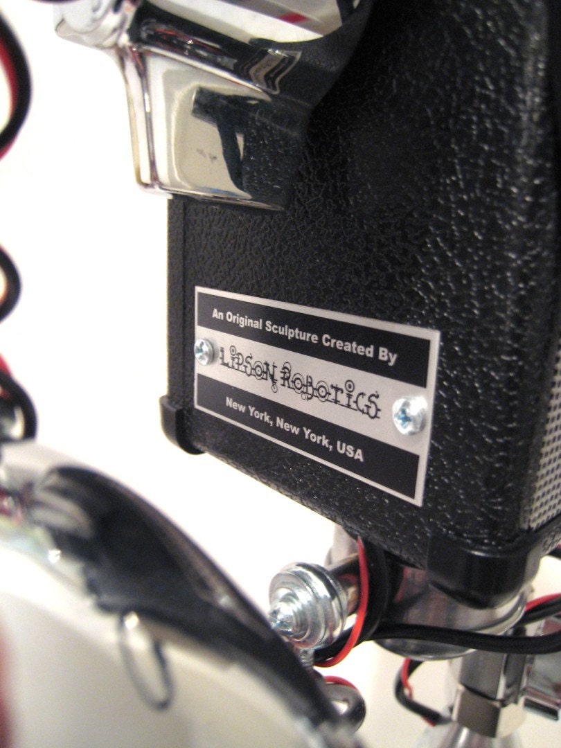 Speaker Bot - ipod Playing Assemblage Robot Sculpture