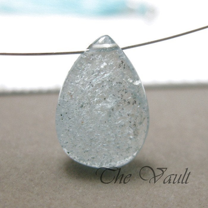 1 Aquamarine 15mm smooth pear briolette